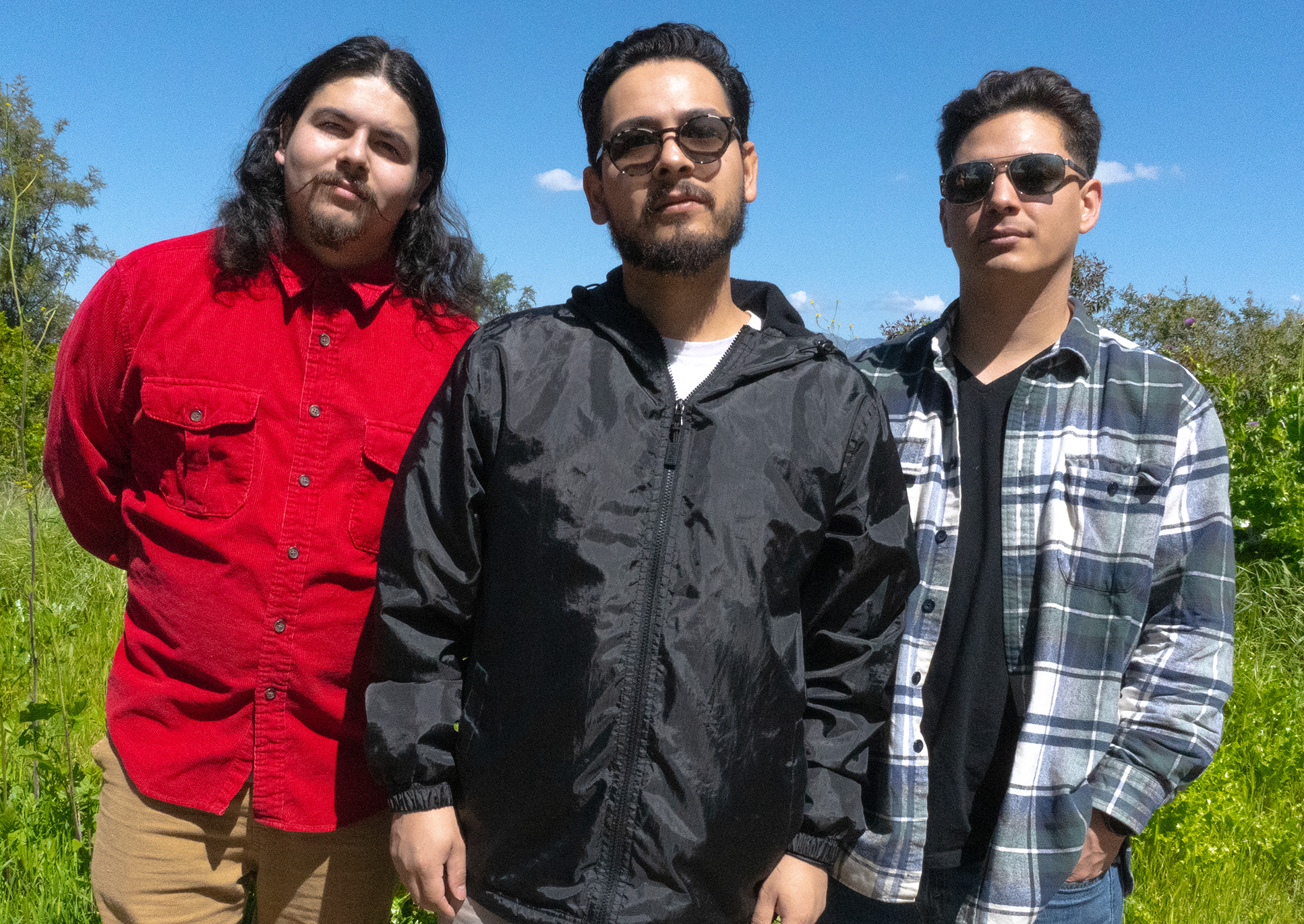 A publicity photo of Alan Escobar, Richard Lamas and Steven Lamas Of Rundown Kreeps, a punk rock band from Los Angeles.